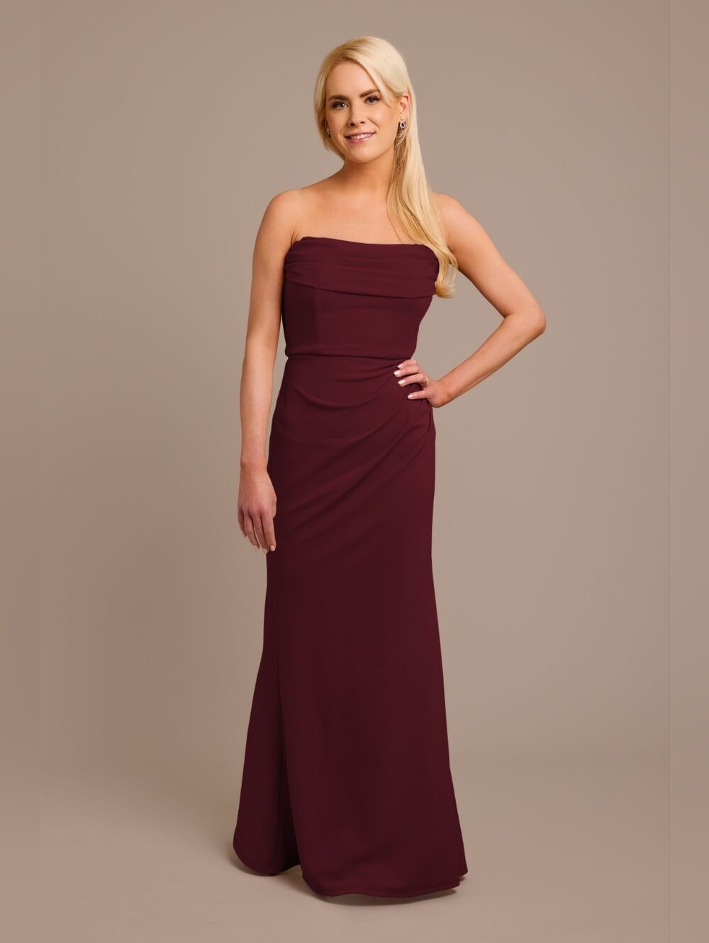 David's Bridal Crepe Cowl A-line Dress